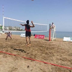 Plaj Voleybol Çizgi Seti Yan Görünüm