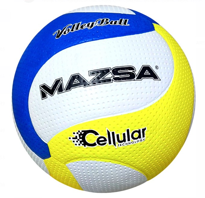 VB-KRC05002 MAZSA CELLULER RUBBER VOLEYBOL TOPU BEYAZ-LACİVERT-SARI