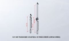 TELESKOPİK VOLEYBOL VE TENİS DİREĞİ (ORTAK DİREK)