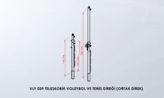 Teleskopik Voleybol Ve Tenis Direği (Ortak Direk)
