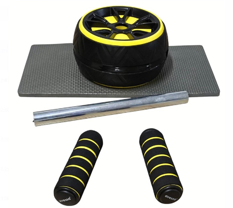 AVESSA EW-20 BLACK-YELLOW EGZERSİZ TEKERİ SİYAH-SARI