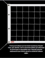 ASSA SPOR voleybol filesi yarı prof pro-b n725v beyaz brandalı kenar görünümü