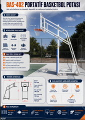 Basketbol Potası 4 Direkli Tekerlekli | Okul ve Spor Kulübü İçin Basketbol Ekipmanı