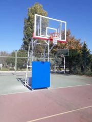 Basketbol Potası 4 Direkli Tekerlekli Yan Görünüm