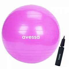 Avessa 65 Cm Pilates Topu Pembe Pompalı - Profesyonel Pilates Topu | ASSA SPOR