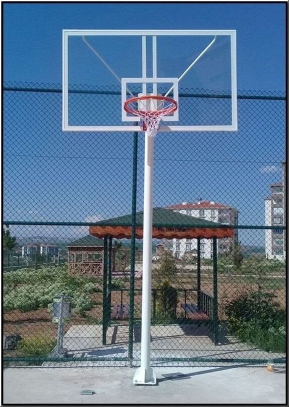 tek direkli basketbol potası 100x150 sabit çember