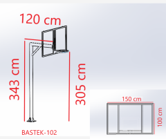 ASSA SPOR Tek Direkli Basketbol Potası 100×150 Genel Görünüm
