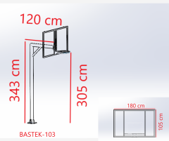 tek direkli basketbol potası 105-180