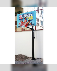 Black Fun Tek Direkli Basketbol Potası Yükseklik Ayarlı Resimli Panya(100*150)