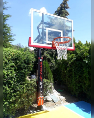 Black Gold Tek Direkli Basketbol Potası Esnek Çember Yükseklik Ayarlı Temperli Cam 100×150