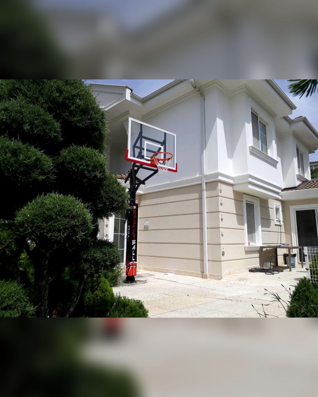 Black Gold Tek Direkli Basketbol Potası Esnek Çember Yükseklik Ayarlı Temperli Cam 100×150