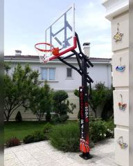 Black Gold Tek Direkli Basketbol Potası Esnek Çember Yükseklik Ayarlı Temperli Cam 100×150