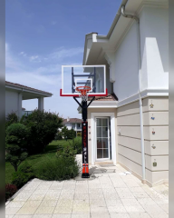 Black Gold Tek Direkli Basketbol Potası Esnek Çember Yükseklik Ayarlı Temperli Cam 105-180