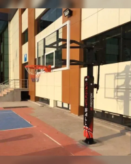 Black Gold Tek Direkli Basketbol Potası Esnek Çember Yükseklik Ayarlı Temperli Cam 105-180