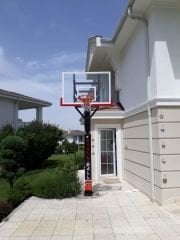 BLACK GOLD TEK DİREKLİ BASKETBOL POTASI ESNEK ÇEMBER YÜKSEKLİK AYARLI TEMPERLİ CAM(105*180)