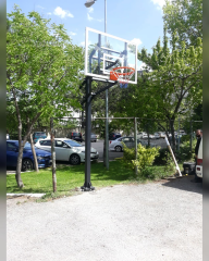 Black Silver Tek Direkli Basketbol Potası Sabit Çember Temperli Cam 100×150