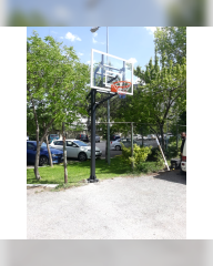 Black Silver Tek Direkli Basketbol Potası Sabit Çember Temperli Cam 105-180