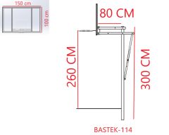 Tek Direkli Yükseklik Ayarlı Basketbol Potası Basic Model Sabit Çember Dijital Panya(100*150) Detay Fotoğrafı