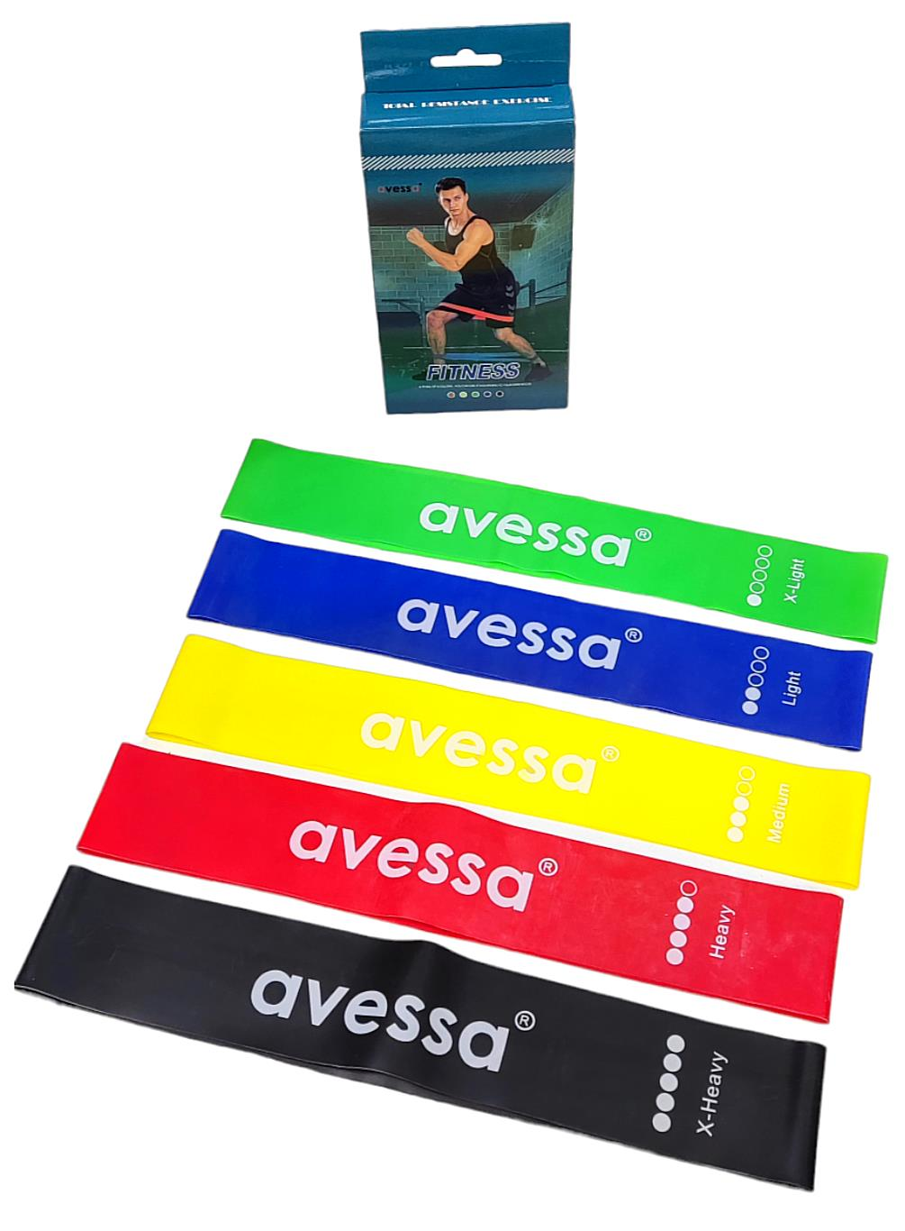 Avessa Lab-Set50 Latex Egzersiz Band Seti 5Li - Direnç Lastiği | ASSA SPOR