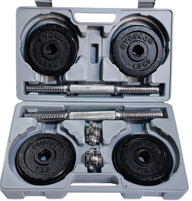 AVESSA 15 KG-SET ÇANTALI SİYAH PLAKA SET