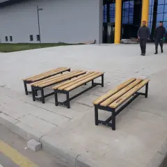 Oturma Bankı Ahşap Yan Görünüm