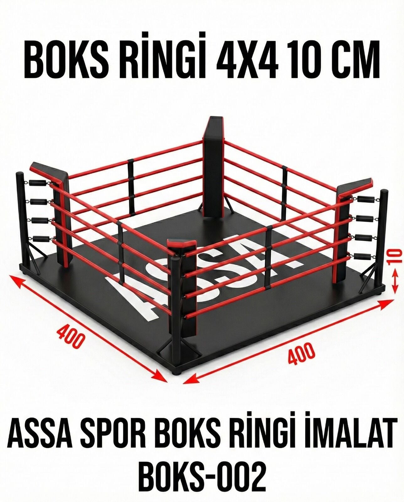 ASSA SPOR Boks Ringi Yükseklik 10 Cm 4X4 (Özel Renk Seçeneği) - Profesyonel Boks Ringi Üretimi