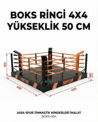 ASSA SPOR Boks Ringi Yükseklik 50 Cm Özel Renk Baskılı 4X4 - Profesyonel Boks Ringi Üretimi
