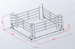 ASSA SPOR Boks Ringi Yükseklik 50 Cm Özel Renk Baskılı 4X4 Genel Görünüm
