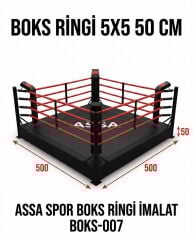 ASSA SPOR Boks Ringi Yükseklik 50 Cm Standart Renk Baskısız 5X5 - Profesyonel Boks Ringi Üretimi