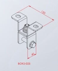 Döner mekanizmalı kum torbası asma aparatı teknik ölçü çizimi – 12 cm / 4 cm (teknik görsele