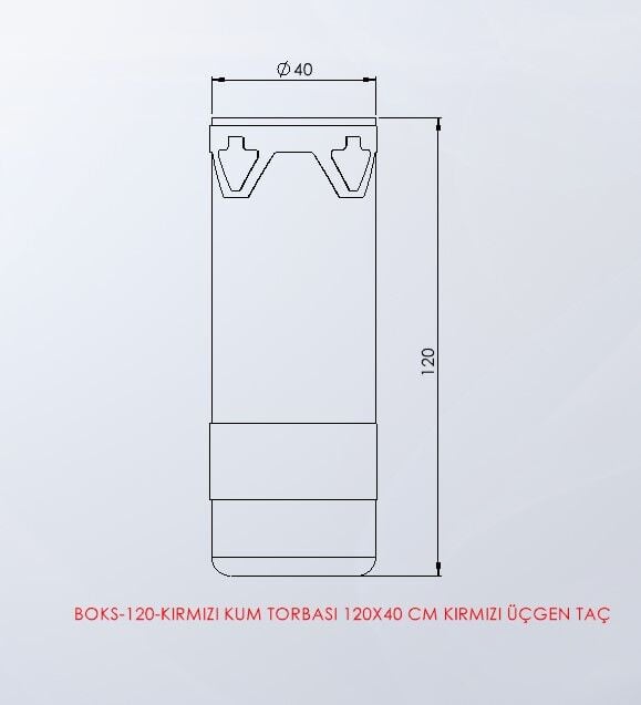 ASSA SPOR Kum Torbası 120X40 Cm Kırmızı Üçgen Taç - Kum Torbası Üretimi