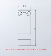 Kum Torbası 120X40 Cm Siyah Üçgen Taç