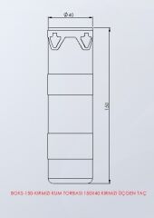 Kum Torbası 150X40Cm Kırmızı Üçgen Taç Yan Görünüm