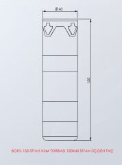 Kum Torbası 150X40Cm Siyah Üçgen Taç