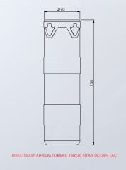 Kum Torbası 150X40Cm Siyah Üçgen Taç Detay Fotoğrafı