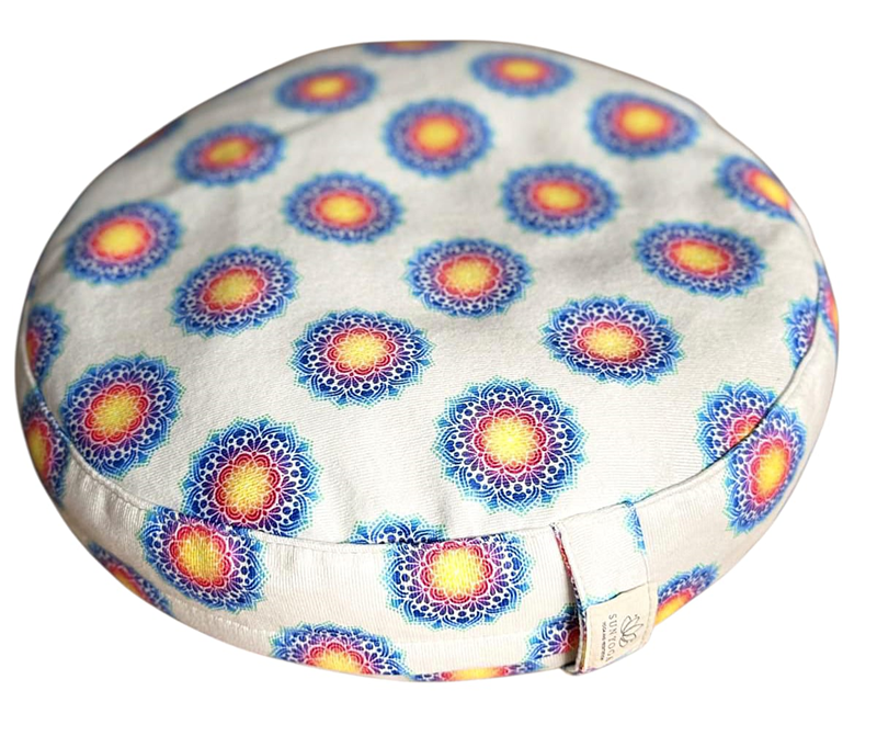 ÇAKRA MAVİ MANDALA DESEN MİNDER KARABUĞDAY DOLGULU