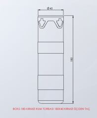 Kum Torbası 180X40Cm Kırmızı Üçgen Taç Yan Görünüm