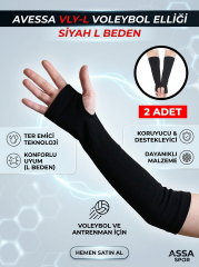 AVESSA VLY-L VOLEYBOL ELLİĞİ SİYAH L BEDEN