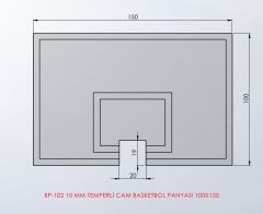 10 Mm Temperli Cam Basketbol Panyası 100X150 Yan Görünüm