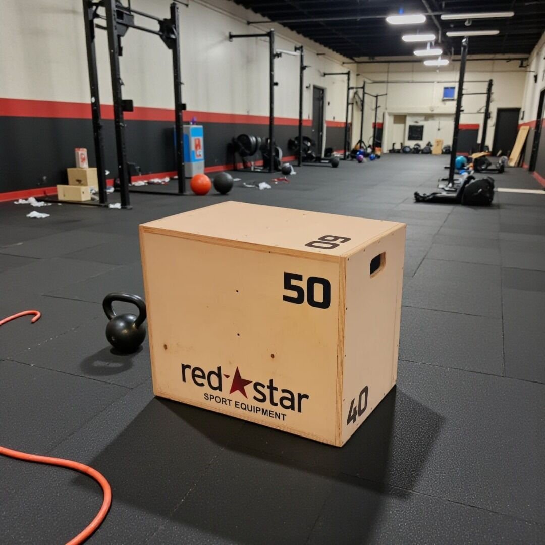 Crossfit ve fonksiyonel antrenman için ahşap plyometrik kutu 40x50x60