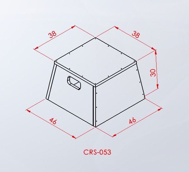 CRS-053 — Ahşap Plyobox 30 cm teknik çizim ve ölçüler — ASSA SPOR