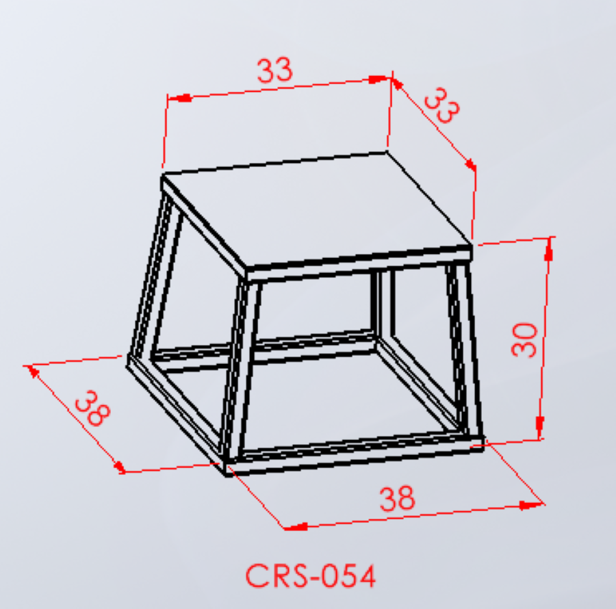 CRS-055-30 — Plyometrik Metal Sehpa 30 cm teknik çizim ve ölçüler — ASSA SPOR