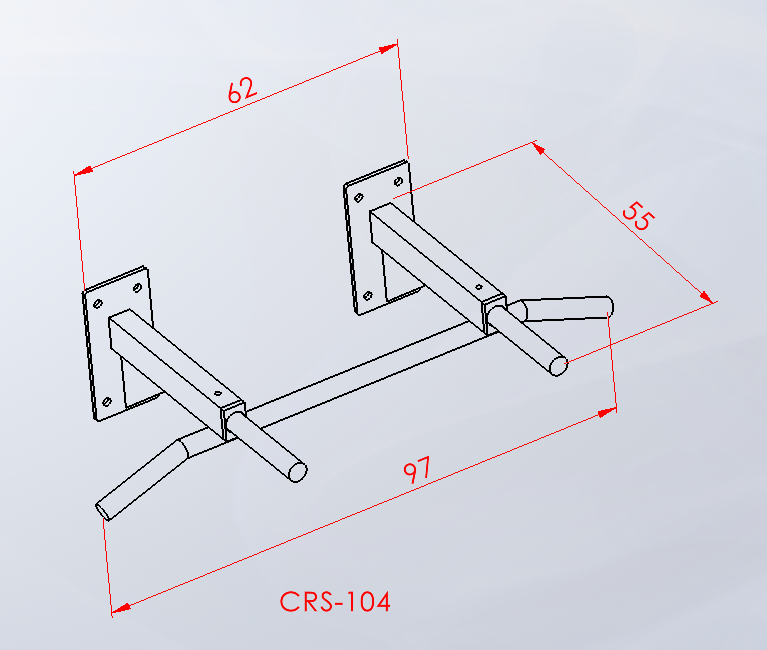 CRS-104 — Barfiks (Duvar Tipi) teknik çizim ve ölçüler — ASSA SPOR
