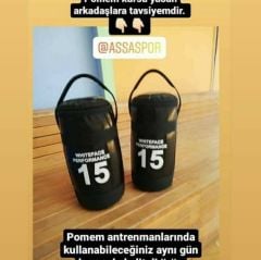 ASSA SPOR Pomem Sınav Ağırlık Çantası 15 Kg Siyah 2 Adet - Ağırlık Plakası Üretimi
