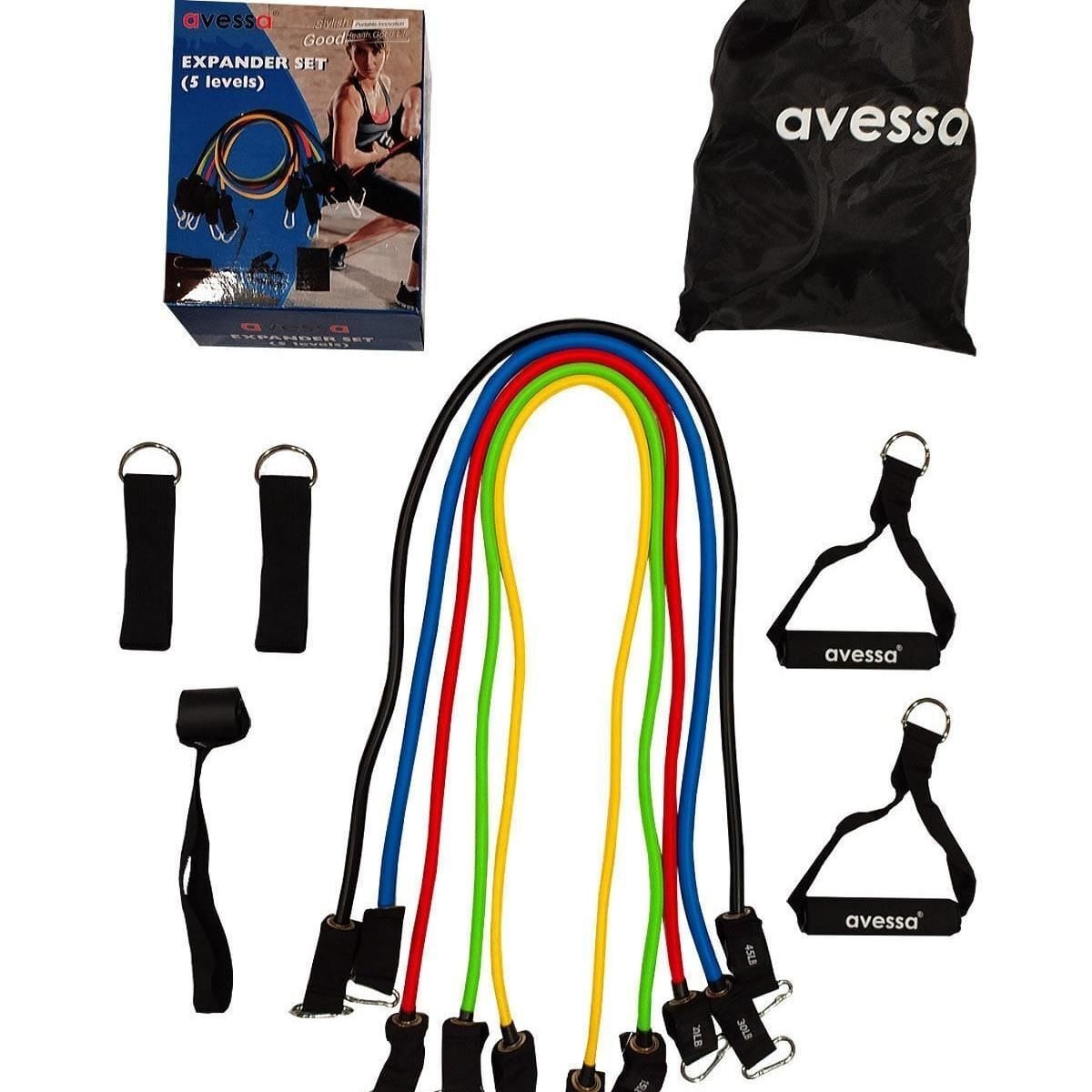 Avessa Esc-500 5'Li Egzersiz Çalışma Lastiği Seti - Direnç Lastiği | ASSA SPOR