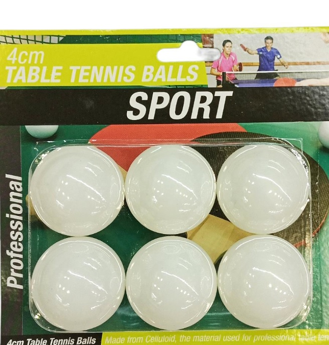 SPO-026 PİNPON TOPU KARTELA 6'LI
