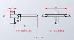 Dips Aleti 80X80 Profil İçin Yan Görünüm