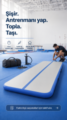 Air Track Havalı Şişme Jimnastik Minderi 200x100x10 cm (İthal)