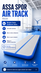 Air Track Havalı Şişme Jimnastik Minderi 200x100x10 cm (İthal)