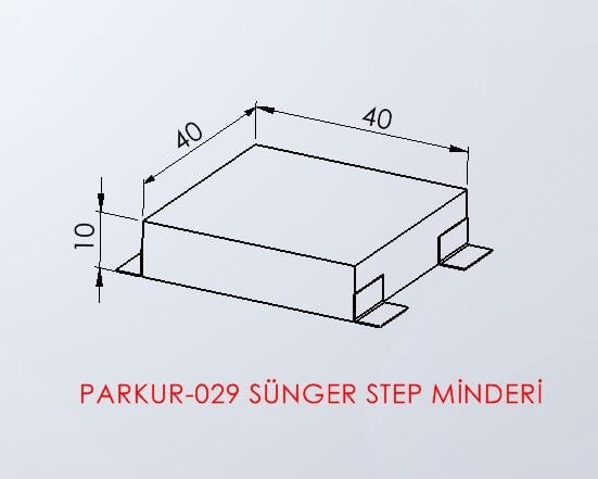 PARKUR-029 — Sünger Step Minderi teknik çizim ve ölçüler — ASSA SPOR